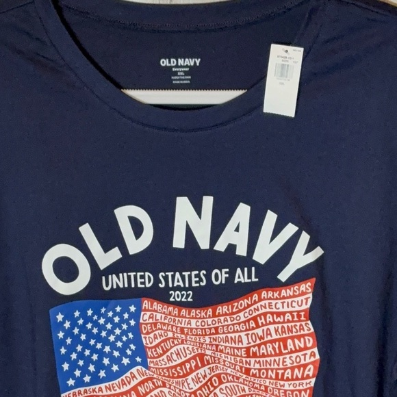 Women’s Old Navy Blue United States Of All American Flag Short Sleeve 2022 XXL - Picture 4 of 4